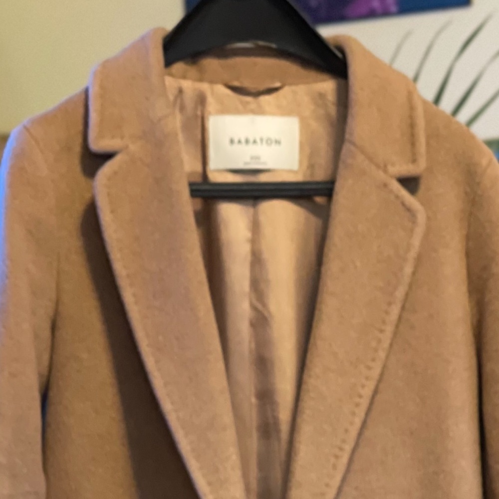 Aritzia babaton camel hair wool coat xxs